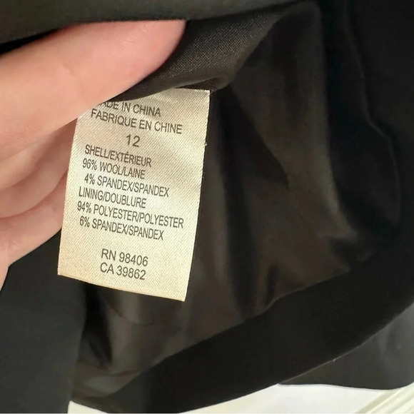 Theory Women's Long Sleeve Black Wool Blazer Jacket Size 12 GUC - Picture 7 of 8